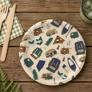 Cute Adventure Doodle Pattern Paper plates