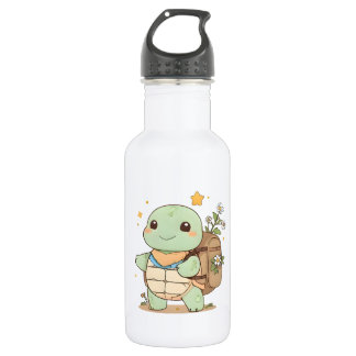 Cute Adventure Turtle Traveller Kawaii Design 532 Ml Water Bottle
