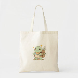 Cute Adventure Turtle Traveller Kawaii Design Tote Bag
