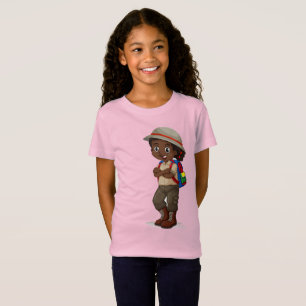 Cute Adventurer Pink Fine Girl's Jersey T-shirt