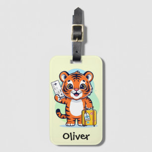 Cute Adventurer Tiger Luggage Tag