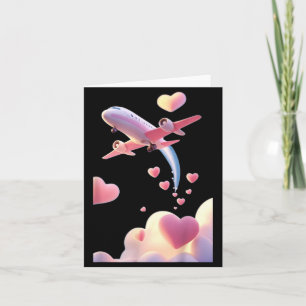 Cute Aeroplane Funny Unisex Design for Men Women Card