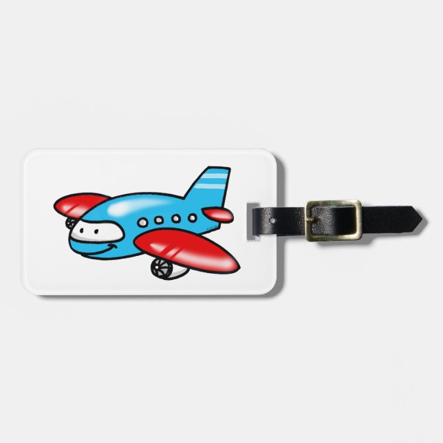 cute aeroplane luggage tag (Front Horizontal)