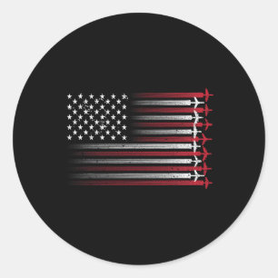 Cute Aeroplane Pilot Art For Men Women Aviation 4t Classic Round Sticker