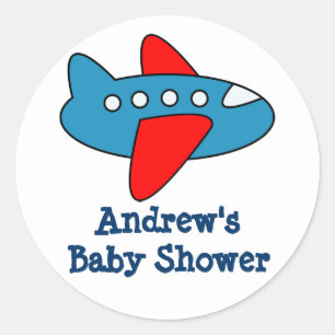 Cute aeroplane stickers for baby shower party