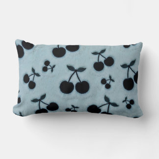 Cute Aesthetic Blue Cherry Pattern Lumbar Cushion
