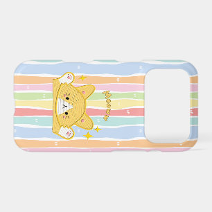 Cute Aesthetic Cat Meoww Pastel Stripes Phone Case