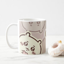 Cute Aesthetic Cream Bear Coffee Mug | Minimalist 