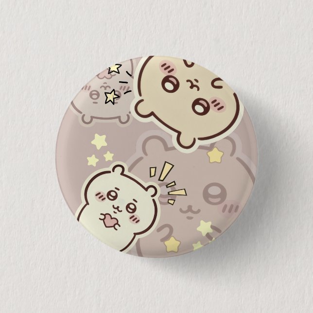 Cute Aesthetic Cream Bear Pin | Minimalist Soft  (Front)
