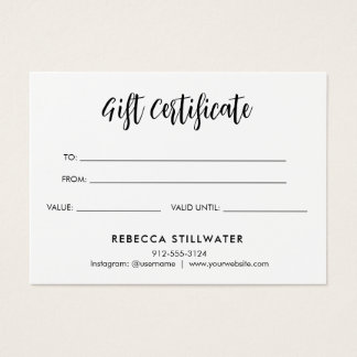 Cute Aesthetic Minimalist Simple Gift Card