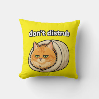 Cute Aesthetic Orange Cat Don't Disturb button Cushion
