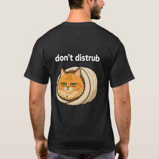 Cute Aesthetic Orange Cat Don't Disturb button T-Shirt