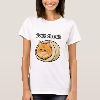 Cute Aesthetic Orange Cat Don't Disturb button T-Shirt