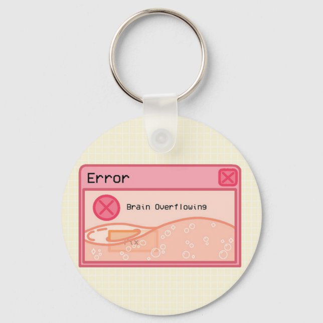 Cute aesthetic pastel pink keychain (error message (Front)
