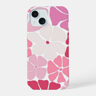 Cute Aesthetic Pink Pastel Flowers iPhone 15 Cases