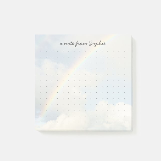 Cute aesthetic rainbow Dot Grid Personalised Name Post-it Notes (Creator Uploaded)