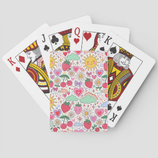 Cute Aesthetic Strawberry & Sunflowers Car Air Fre Playing Cards