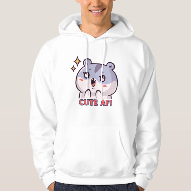 Cute AF! Hamster Design Hoodie (Front)