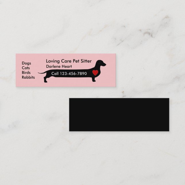Cute Affordable Pet Sitter Business Cards (Front/Back)