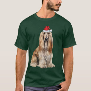 Cute Afghan Hound Dog Lover Funny Christmas T-Shirt