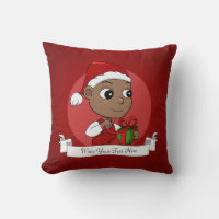 Cute African American baby with a Santa hat