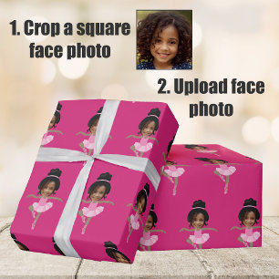 Cute African American Ballerina Custom Photo Wrapping Paper