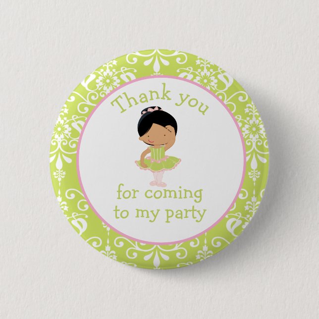 Cute African American Ballerina 'I went to' 6 Cm Round Badge (Front)