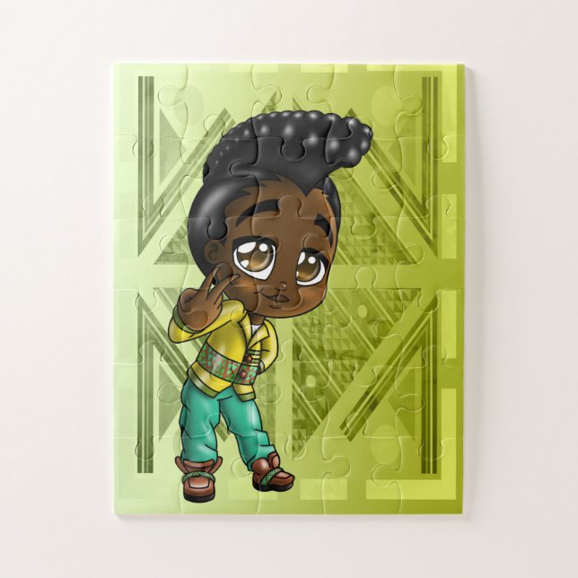 Cute African American Boy Jigsaw Puzzle (Vertical)