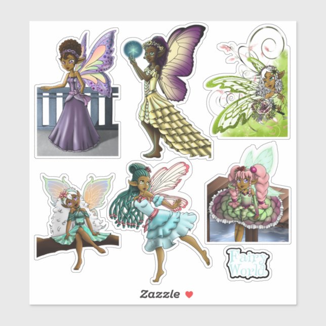 Cute African American Fairies (Sheet)