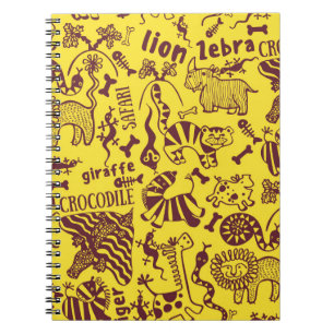 Cute African animals seamless pattern Notebook
