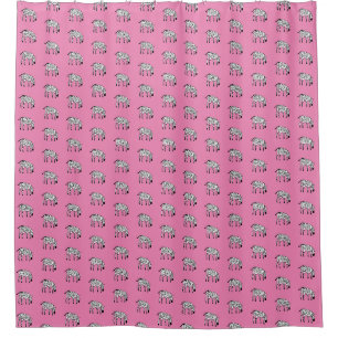 Cute African Art, 'Pink and Zebra Pattern Shower Curtain