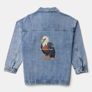 Cute African Fish Eagle Cartoon Sticker Denim Jacket