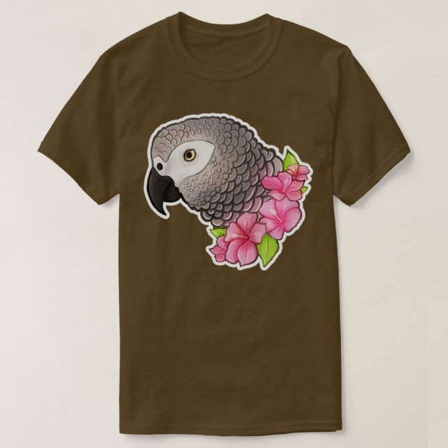 Cute African Grey T-Shirt (Design Front)