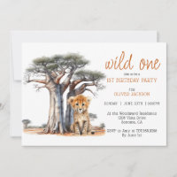 Cute African Savannah Wild One 1st Birthday
