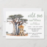 Cute African Savannah Wild One Boy Baby Shower 
