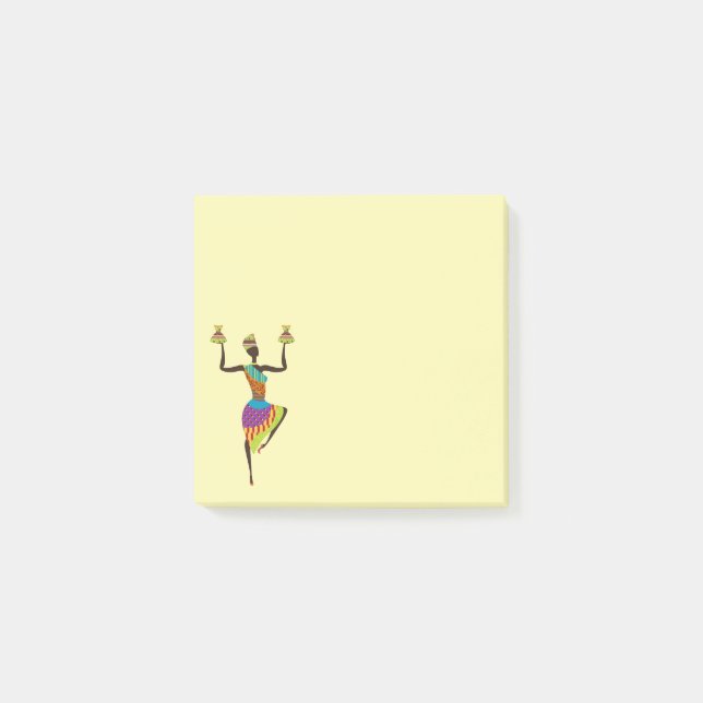 Cute African tribal lady art stationery Post-it Notes (Front)