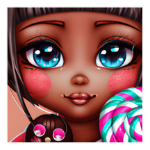 CUTE AFRO CANDY GIRL POSTER