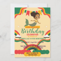Cute afro mermaid African american girls Birthday 