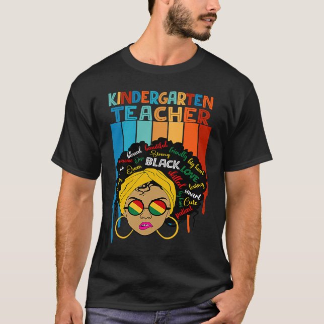 Cute Afro Smart Black History Month For Kindergart T-Shirt (Front)