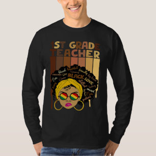 Cute Afro Smart women Black History Month 1st Grad T-Shirt