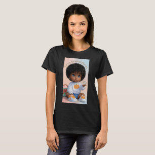 Cute Afro-Textured Hair Baby Character Graphic T-S T-Shirt
