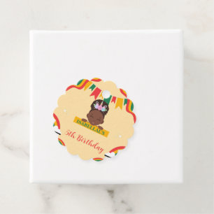 Cute afro unicorn African american girls Birthday Favour Tags