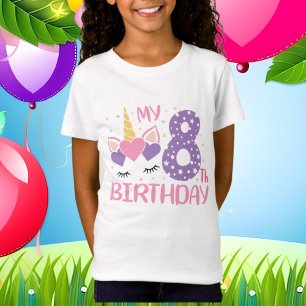 cute age eight unicorn Birthday T-Shirt 