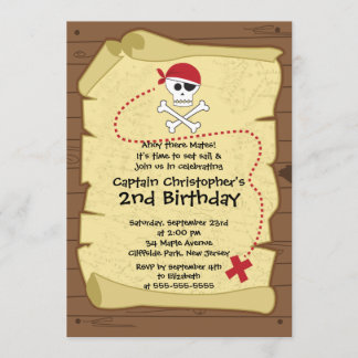 Cute Ahoy Mates Pirate Birthday Party Invitations
