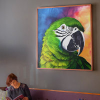 Cute AI Generated Green Parrot