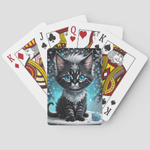Cute Ai Generated Kitten Playing Cards