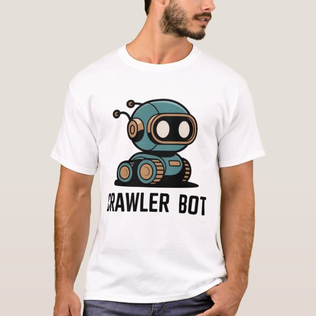 Cute AI Robot & Futuristic Tech Design T-Shirt (Front)