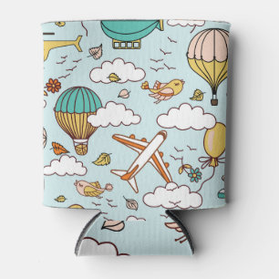 Cute Air Balloons Seamless Pattern Can Cooler