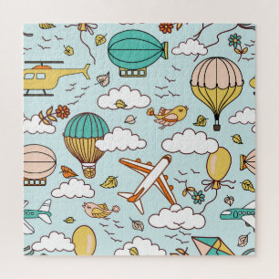 Cute Air Balloons Seamless Pattern Jigsaw Puzzle