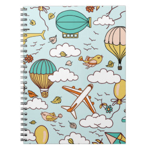 Cute Air Balloons Seamless Pattern Notebook